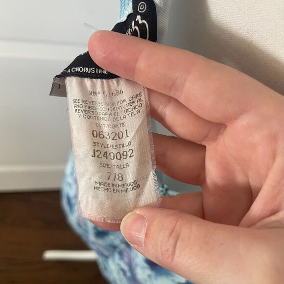 Vtg 90s Sleeveless Mini Dress in Blue Daisy Print by All That Jazz - Size 7/8 - Picture 6 of 7